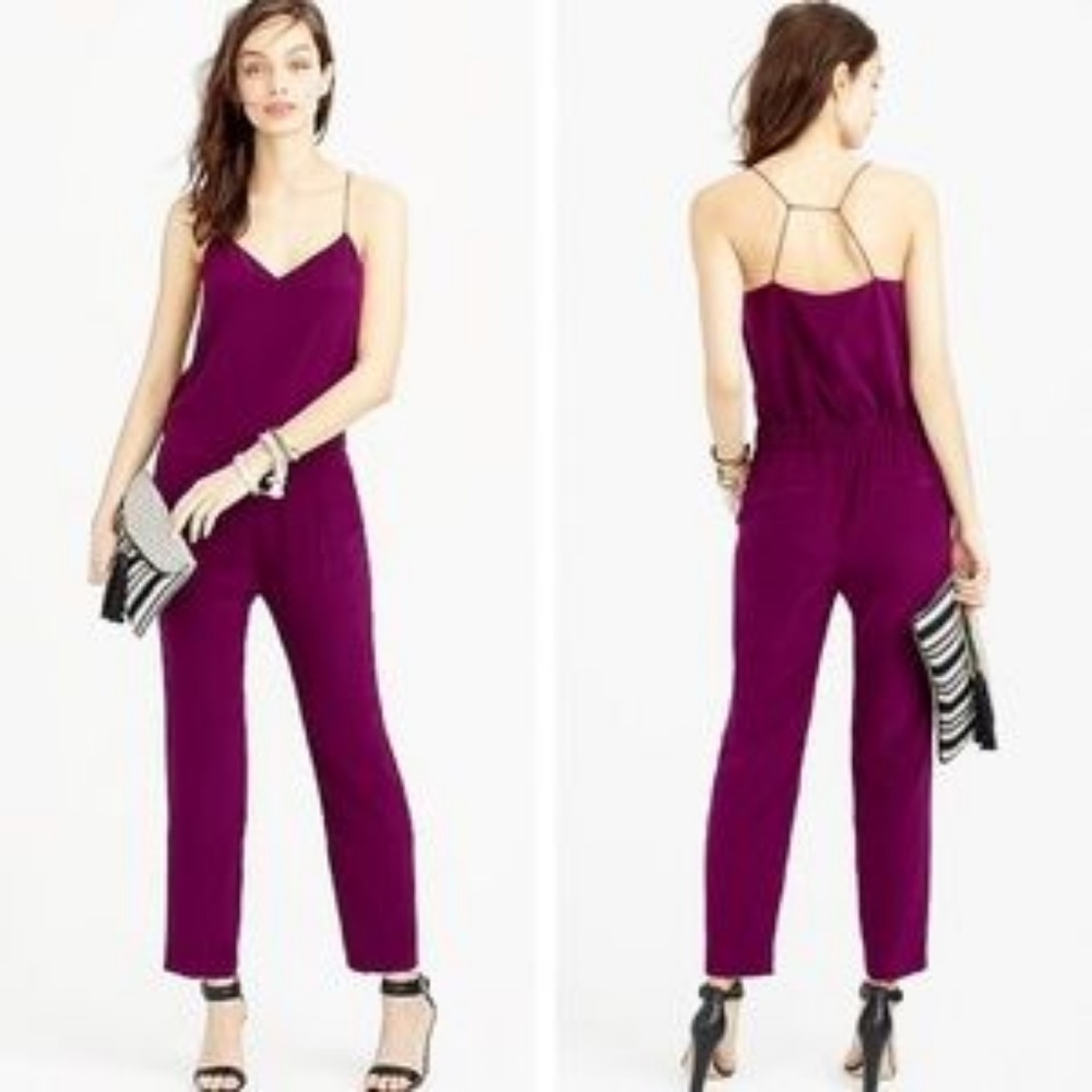 J Crew silk jumpsuit
